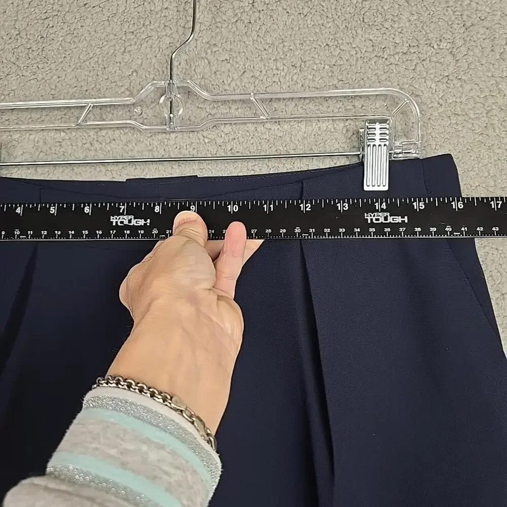 MANGO MNG Women's Suit Pants Size 6 Navy Blue with pocket - Picture 7 of 9